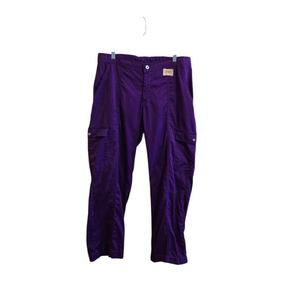 Butter Soft Womens Cargo Scrubs SZ LG Purple Straight Leg